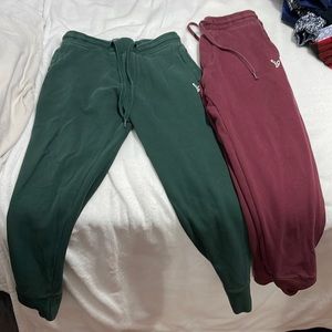 Green/maroon joggers